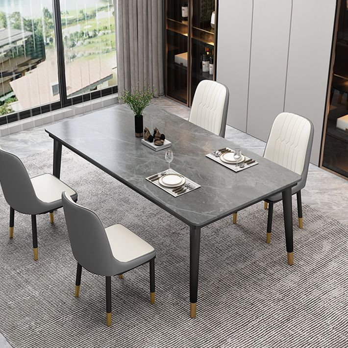 Traditional Luxury Rectangle Dining Room Table Sintered Stone Table with 4 Black Legs Clearhalo ' dining_table' 'Dining Tables & Seating' 'Dining Tables' 'furn' 'furn_dining_table' 'Furniture' 'furniture_dining_table' 'Kitchen & Dining Furniture' 'kitchen&dining_furn' 'kitchen' 'kitchen_dining_table' 1200x1200_229a509e-be3b-4609-a628-ca915018c89a