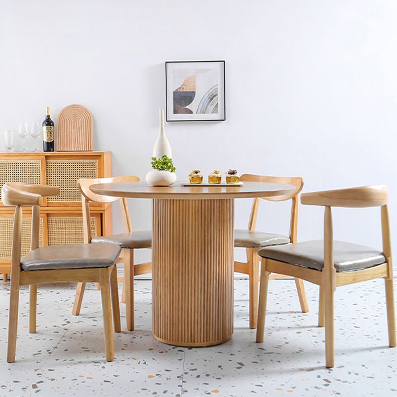 Modern Round Standard Height Dining Table Natural Base Pedestal Casual Dining Table Clearhalo 'Dining Tables & Seating' 'Dining Tables' 'dining_table' 'furn' 'furn_dining_table' 'Furniture' 'furniture_dining_table' 'Kitchen & Dining Furniture' 'kitchen' 'kitchen_dining_table' 1200x1200_229ae900-538b-4551-9b31-c37f344ae75c