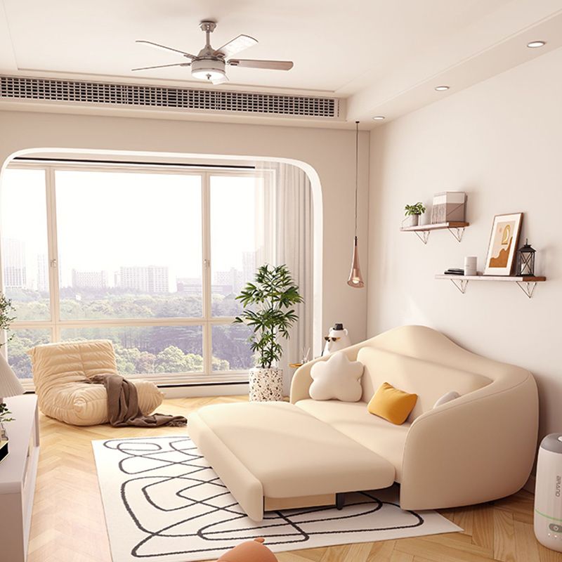 Divano dormiente imbottito in modernismo giallo chiaro divano dormiente curvo