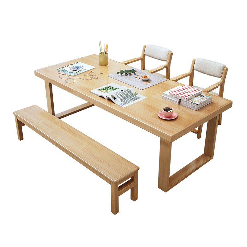 Bureau de salon en bois de caoutchouc bureau de base de traîneau, 29,5 pouces de haut