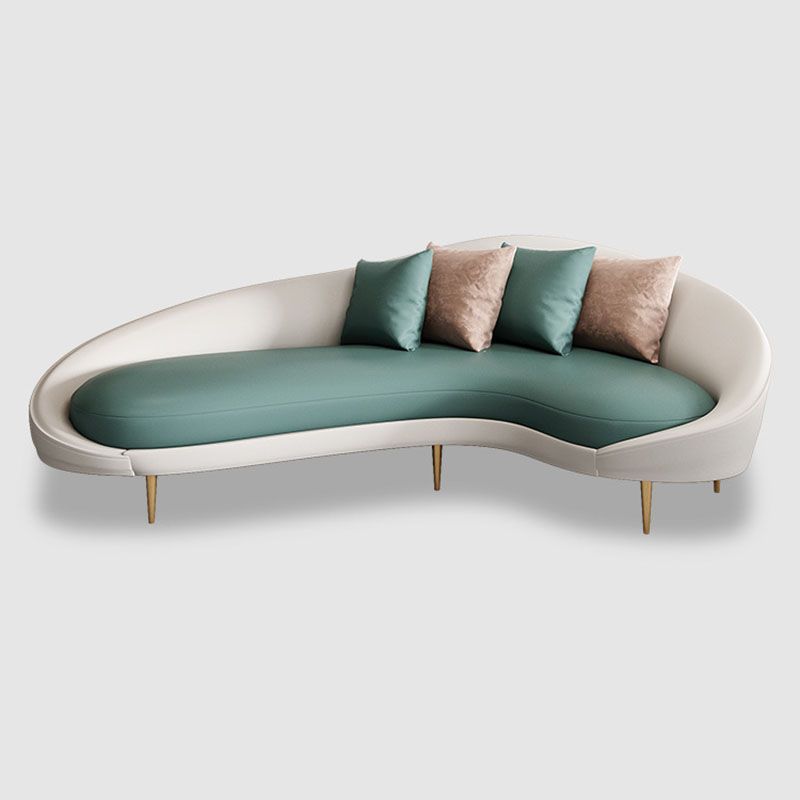 Curved Faux Leather Sofa with Tight Back for Living Room Modern Style Clearhalo 'furn' 'furn_sofas' 'Furniture' 'Living Room Furniture' 'Sofa' 'sofas' 1200x1200_229f373d-c403-43e5-a61c-8e34f5be9f78