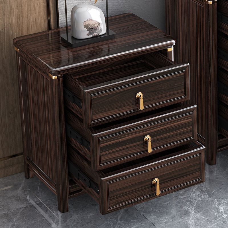 ソリッドウッドストレージキャビネットミッドセンチュリーモダンソフトクローズドロワーサイドキャビネット