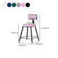 Modern Armless Backrest Counter Stool Iron Cafe Bar Stool with Velvet Cushion and Pedal Clearhalo 'Bar Furniture' 'Bar Stools' 'bar_stools' 'furn' 'furn_bar_stools' 'furniture_bar_stools' 'Kitchen & Dining Furniture' 'kitchen&dining_furn' 'kitchen' 'kitchen_furn' Furniture' 1200x1200_229fb69e-e2cb-44ef-83d6-9a5250c44da1