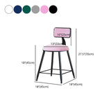 Modern Armless Backrest Counter Stool Iron Cafe Bar Stool with Velvet Cushion and Pedal Clearhalo 'Bar Furniture' 'Bar Stools' 'bar_stools' 'furn' 'furn_bar_stools' 'furniture_bar_stools' 'Kitchen & Dining Furniture' 'kitchen&dining_furn' 'kitchen' 'kitchen_furn' Furniture' 1200x1200_229fb69e-e2cb-44ef-83d6-9a5250c44da1