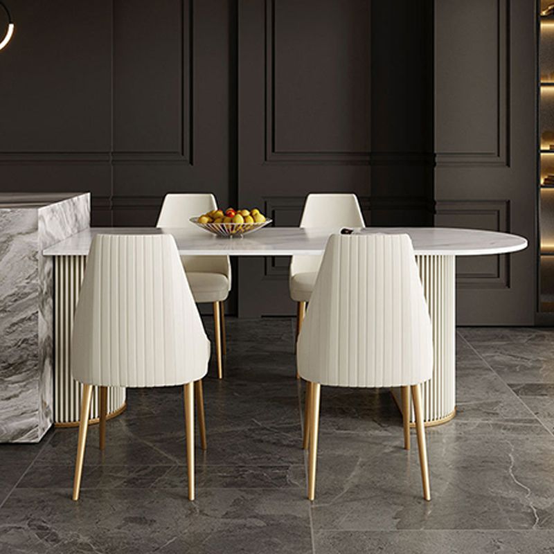 Modern Sintered Stone Dining Table Double Pedestal Table for Dining Room Clearhalo 'Dining Tables & Seating' 'Dining Tables' 'dining_table' 'furn' 'furn_dining_table' 'Furniture' 'Kitchen & Dining Furniture' 1200x1200_22a05246-2035-40ab-8c38-664d14b28de4