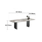 Modern Style Dining Table Sintered Stone Rectangle Table with Stainless Steel Base