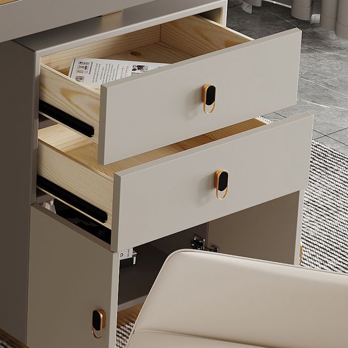 Rectangular Shaped Office Laptop Table Reversible Grey Writing Desk with 2 Drawers Clearhalo 'furn' 'furn_office_desk' 'Furniture' 'Office Desks' 'Office Furniture' 'office_desk' 1200x1200_22a2944e-f05e-4ebe-9798-88945c20e247