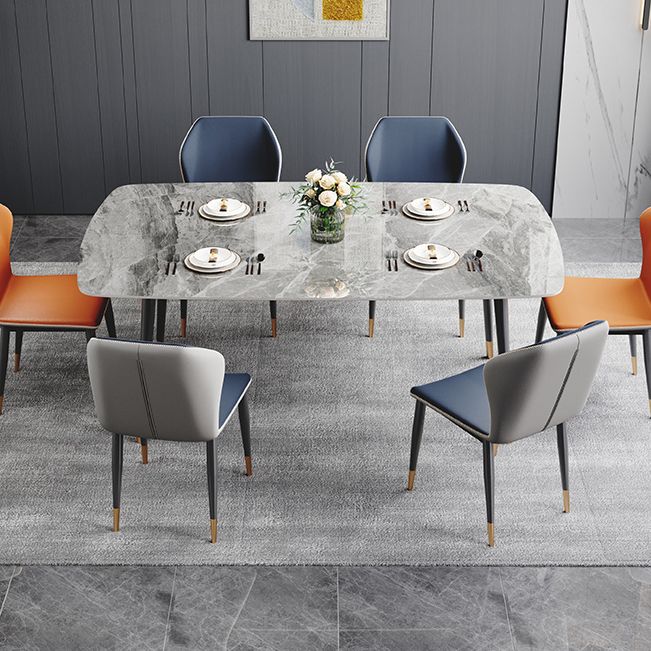 Traditional Luxury Rectangle Dining Table Grey Sintered Stone Table with 4 Legs for Dining Room Clearhalo ' dining_table' 'Dining Tables & Seating' 'Dining Tables' 'furn' 'furn_dining_table' 'Furniture' 'furniture_dining_table' 'Kitchen & Dining Furniture' 'kitchen&dining_furn' 'kitchen' 'kitchen_dining_table' 1200x1200_22a4740d-5fc5-4c63-8f6c-1c61bb3ca681