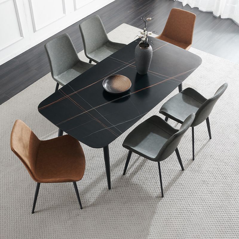 Sintered Stone Dining Table Simple Style 4 Legs Base Rectangle Table for Home Clearhalo ' dining_table' 'Dining Tables & Seating' 'Dining Tables' 'furn' 'furn_dining_table' 'Furniture' 'furniture_dining_table' 'Kitchen & Dining Furniture' 'kitchen&dining_furn' 'kitchen' 'kitchen_dining_table' 1200x1200_22a4cc56-fca1-4dde-a2d6-c6a5374a8ac2