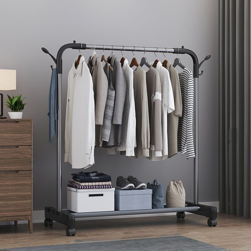 Modern Coat Hanger Hanging Rail Storage Shelves Hooks Metal Coat Rack ...