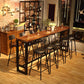 Modern Wood Bar Table with Rectangle Table Top Black Trestle Table with 42-inch Height Clearhalo 'Bar Furniture' 'Bar Tables' 'bar_tables' 'furn' 'furn_bar_tables' 'Furniture' 'furniture_bar_tables' 'Kitchen & Dining Furniture' 1200x1200_22a515ed-3539-4e10-9610-822a261f9aed