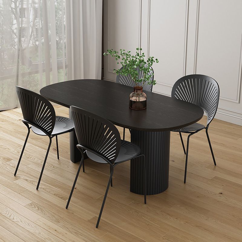 Simplicity Style Furniture Oval Double Pedestal Dining Site Table for Dining Room Clearhalo 'Dining Tables & Seating' 'Dining Tables' 'dining_table' 'furn' 'furn_dining_table' 'Furniture' 'furniture_dining_table' 'Kitchen & Dining Furniture' 'kitchen' 'kitchen_dining_table' 1200x1200_22a54417-6ad8-47a8-b309-37a964305dfc