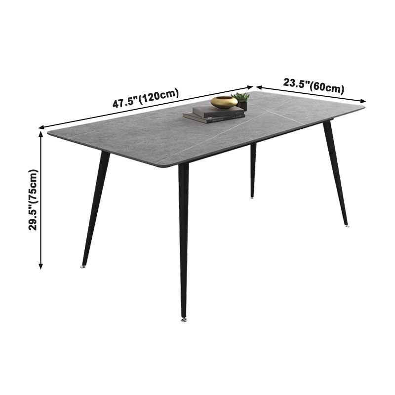 Industrial Gray Sintered Stone Dining Table Rectangle Shape Standard Dining Table for Kitchen Clearhalo ' dining_table' 'Dining Tables & Seating' 'Dining Tables' 'furn' 'furn_dining_table' 'Furniture' 'furniture_dining_table' 'Kitchen & Dining Furniture' 'kitchen&dining_furn' 'kitchen' 'kitchen_dining_table' 1200x1200_22a57e2a-cf22-45f1-aa37-6e17f8de9cd5