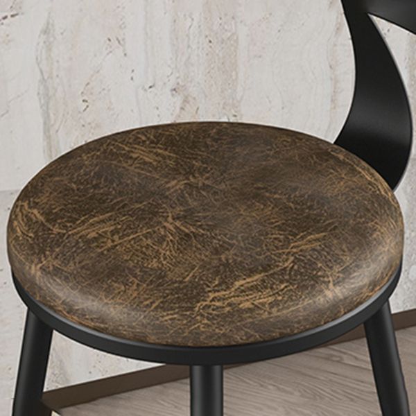 Modern Armless Backrest Counter Stool Iron Study Bar Stool with Leather Cushion and Pedal Clearhalo 'Bar Furniture' 'Bar Stools' 'bar_stools' 'furn' 'furn_bar_stools' 'furniture_bar_stools' 'Kitchen & Dining Furniture' 'kitchen&dining_furn' 'kitchen' 'kitchen_furn' Furniture' 1200x1200_22a5fbce-a64b-4ef9-9715-c2051fdfd50d