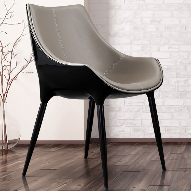 Modern Style Arm Chair Indoor Solid Back Metal Upholstered Dining Room Chair Clearhalo ' kitchen&dining_furn' 'Dining Chairs' 'Dining Tables & Seating' 'dining_chair' 'furn' 'furn_dining_chair' 'Furniture' 'furniture_dining_chair' 'Kitchen & Dining Furniture' 'kitchen' 1200x1200_22a617d3-4994-4002-bd56-c9ad734d78f3