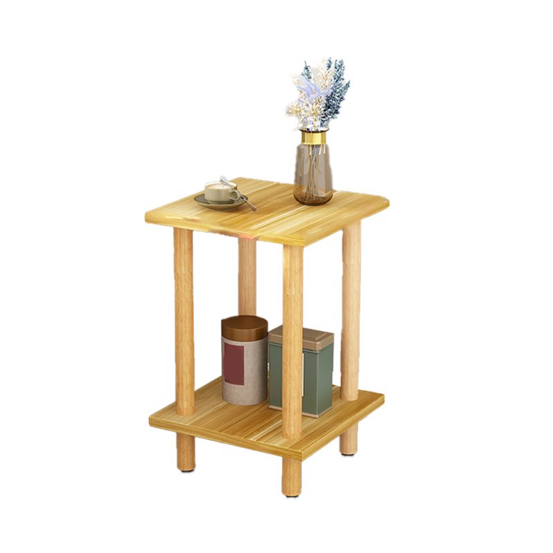 Madera de madera de 4 patas Fin de la mesa del extremo lateral moderno con estante