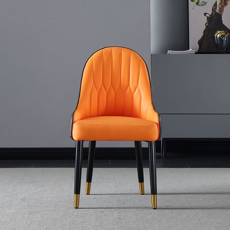 Solid Back Arm Side Chair Scandinavian Design Leather Dining Side Chair Clearhalo 'Dining Chairs' 'Dining Tables & Seating' 'dining_chair' 'furn' 'furn_dining_chair' 'Furniture' 'Kitchen & Dining Furniture' 1200x1200_22a6a114-39d0-4374-836b-3a9d544ca78d
