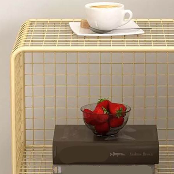 Metal Nightstand with Legs Glam Night Table with Shelves in Silver/Gold/Black Clearhalo 'Bedroom Furniture' 'furn' 'furn_night_stand' 'Furniture' 'night_stand' 'Nightstands' 1200x1200_22a8848d-cbe5-4e5a-909d-db22e278978f