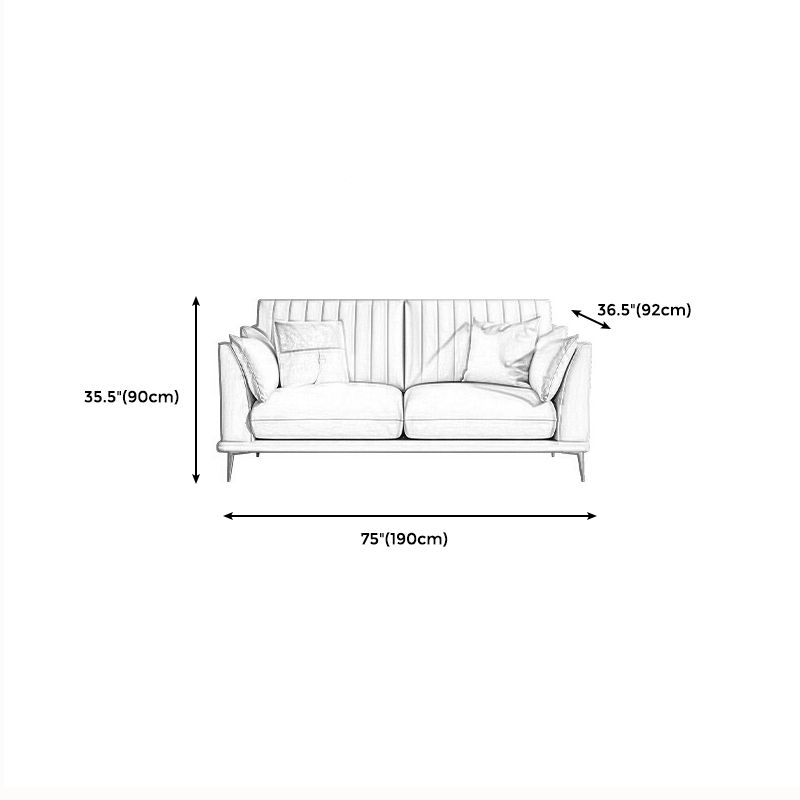 Modern Style Solid Wood Material Base Cloth Art & Leather Rice White Rectangular Sofa Clearhalo 'furn' 'furn_sofas' 'Furniture' 'furniture_sofas' 'kitchen' 'kitchen_sofas' 'Living Room Furniture' 'Sofa' 'sofas' 1200x1200_22a938c4-6be9-4500-a600-7925057373eb