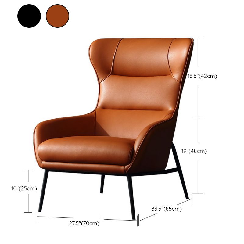 Mid-Century Modern Chair Faux Leather Flared Arms Wingback Chair Clearhalo 'Accent Chairs' 'accent_chairs' 'Chairs & Seating' 'furn' 'furn_accent_chairs' 'Furniture' 'Living Room Furniture' 1200x1200_22a9b3cd-3321-4e83-a7d0-6aee8ffb88a4