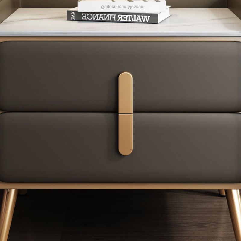 Modern Bedside Cabinet Stone Bed Nightstand with 2 Drawers for Living Room Clearhalo 'Bedroom Furniture' 'furn' 'furn_night_stand' 'Furniture' 'night_stand' 'Nightstands' 1200x1200_22aa25e3-64a6-46ec-a074-81c5110099ee
