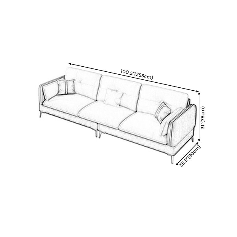 Tufted Back Faux leather Sofa Waterproof Sectional with Square Arms Clearhalo 'furn' 'furn_sectionals' 'Furniture' 'furniture_sectionals' 'kitchen' 'kitchen_sectionals' 'Living Room Furniture' 'Sectionals' 1200x1200_22aaa5cd-7f5e-459e-a22b-182577d63064