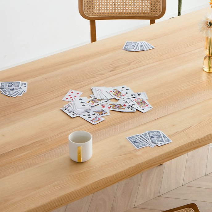 Ensemble de restauration rectangulaire moderne 1/2/4/7 Pieces Table à manger en bois massif avec chaises