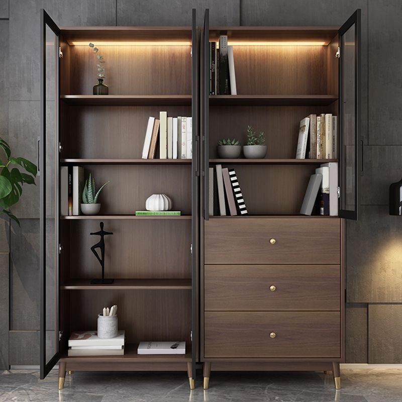 Portes en verre modernes en faux bois en bois.