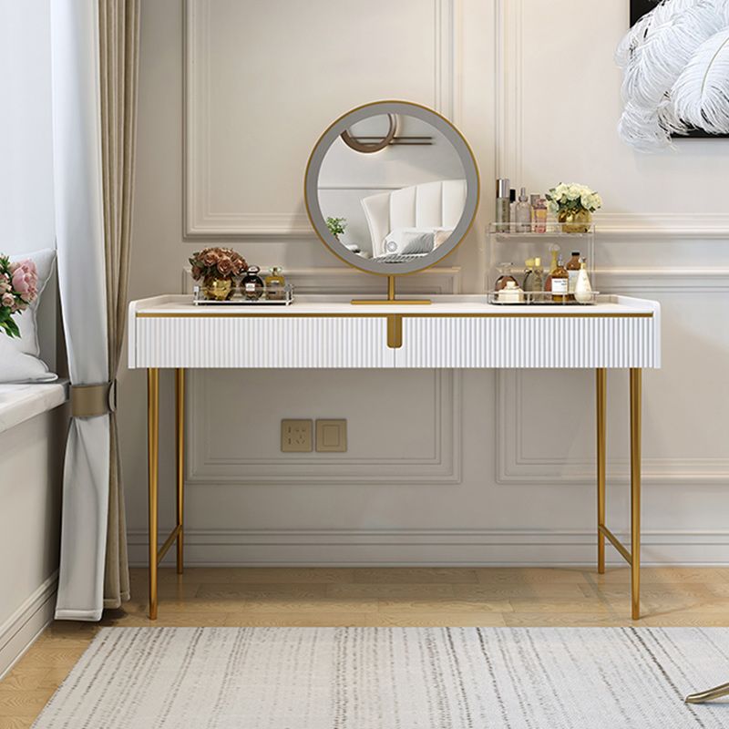 Moderno 29,5 "altezza set di vanità per trucco in legno bianco con cassetti