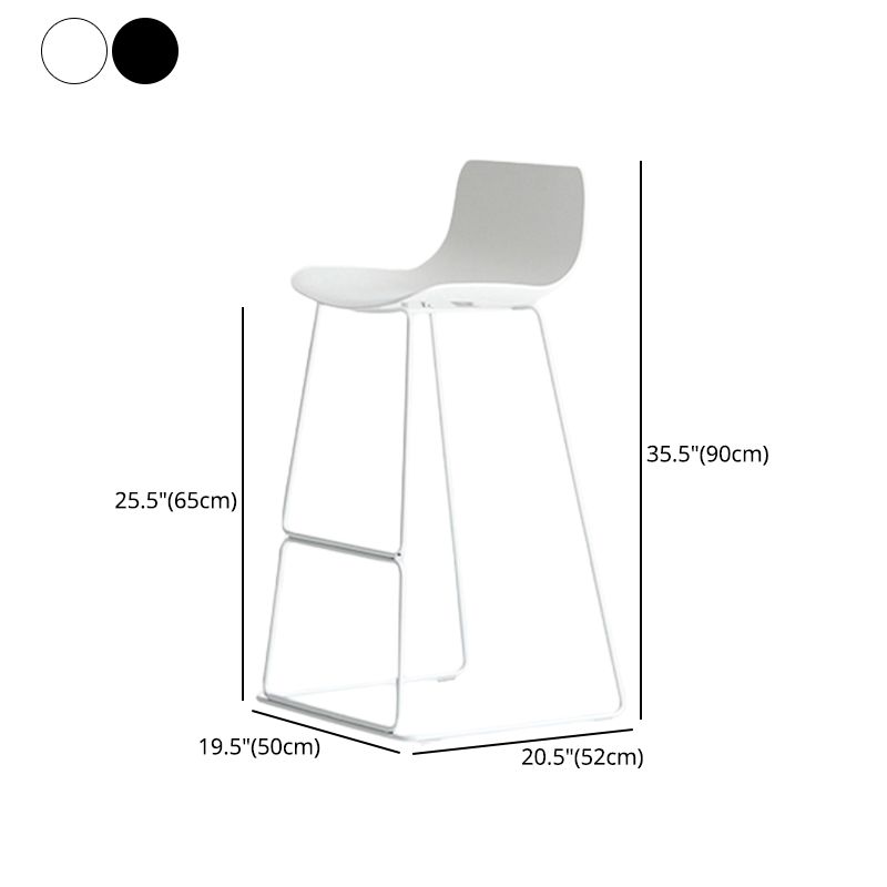 Modern Style Plastic Armless Stools Low Back Counter Stools with Metal Base Clearhalo 'Bar Furniture' 'Bar Stools' 'bar_stools' 'furn' 'furn_bar_stools' 'Furniture' 'furniture_bar_stools' 'Kitchen & Dining Furniture' 1200x1200_22ae2eda-af5a-4ef8-9d3a-90fbca0a766d