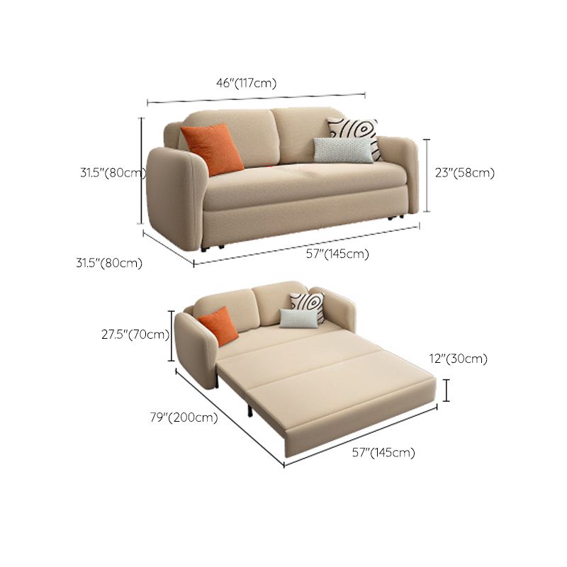 Canapé-lit en velours beige 31,49 "canapé-lit scandinave de largeur avec rembourrage