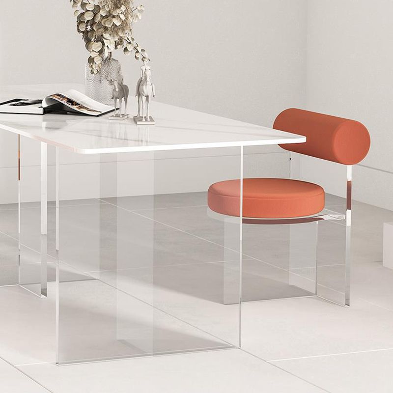 Estilo contemporáneo 1/2/4/6 Piezas Sillas de comedor Muebles de piedra rectangulares en blanco