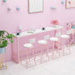 Modern Pink Rectangle Counter-height Pub Table Coffee Shop Footrest Pub Bar Table Clearhalo 'Bar Furniture' 'Bar Tables' 'bar_tables' 'furn' 'furn_bar_tables' 'Furniture' 'furniture_bar_tables' 'Kitchen & Dining Furniture' 'kitchen&dining_furn' 'kitchen' 1200x1200_22af9aae-5857-4a12-a71a-67f0297fb3e0