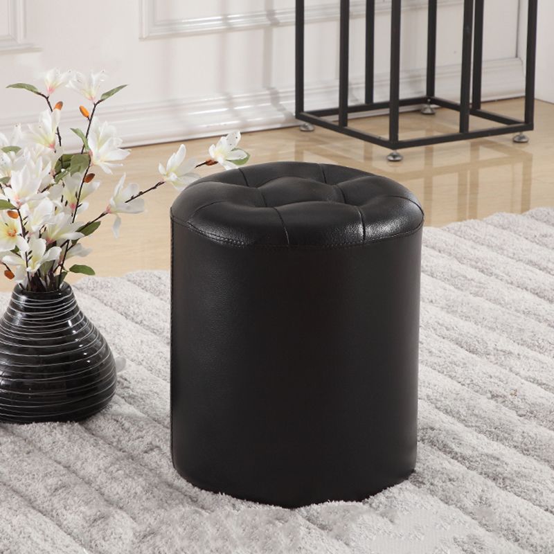 Round Genuine Leather Ottoman Standard Tufted Plain Water Resistant Modern Ottoman Clearhalo 'furn' 'furn_ottomans_poufs' 'Furniture' 'Living Room Furniture' 'Ottomans & Poufs' 'ottomans_poufs' 1200x1200_22b2622a-7372-4db9-b2d7-478481797a21