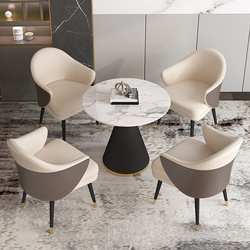 Metal Base Table Glam Style Sintered Stone Dining Table for Home Use Clearhalo 'Dining Tables & Seating' 'Dining Tables' 'dining_table' 'furn' 'furn_dining_table' 'Furniture' 'Kitchen & Dining Furniture' 1200x1200_22b3a365-0af0-4fb6-a5aa-d0e7e99f9d18