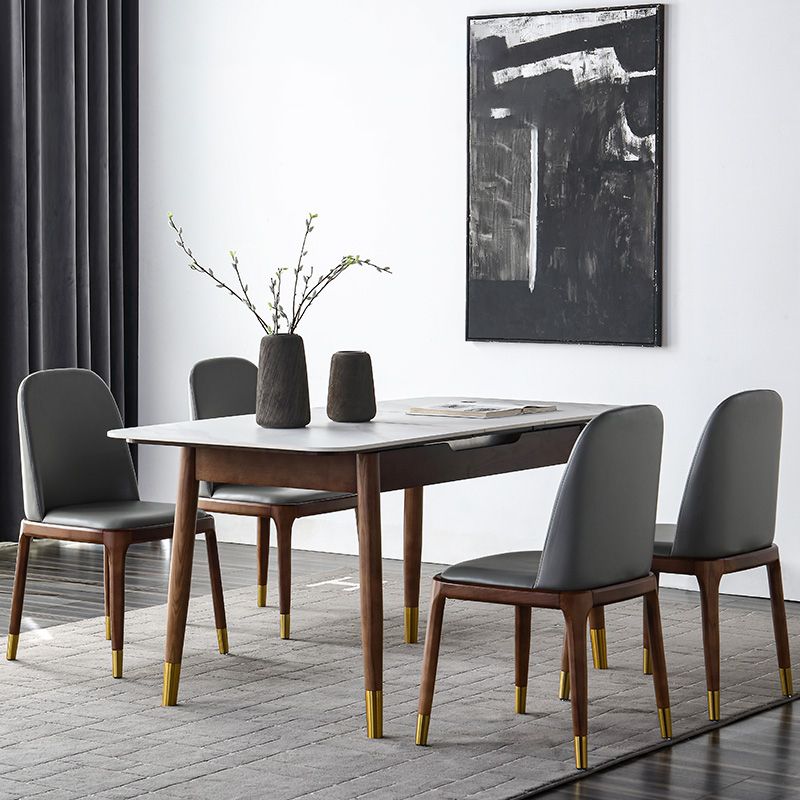 Rectangle Mid-Century Modern Dining Table White Sintered Stone Table with 4 Legs Clearhalo ' dining_table' 'Dining Tables & Seating' 'Dining Tables' 'furn' 'furn_dining_table' 'Furniture' 'furniture_dining_table' 'Kitchen & Dining Furniture' 'kitchen&dining_furn' 'kitchen' 'kitchen_dining_table' 1200x1200_22b3c19d-162a-4c88-bb5b-1eec411c6f99