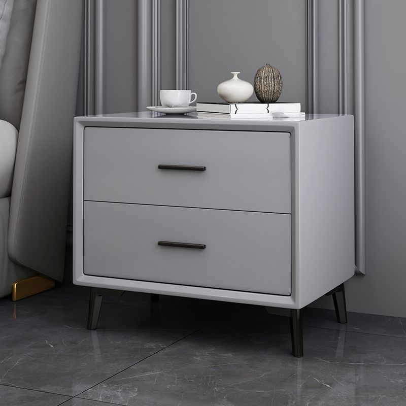 Modern Imitation Wood Nightstand 2-Drawer Storage 18 Inch H Night Table with Legs Clearhalo 'Bedroom Furniture' 'furn' 'furn_night_stand' 'Furniture' 'night_stand' 'Nightstands' 1200x1200_22b439fb-4624-4585-aaed-dd7aa6ca52e9