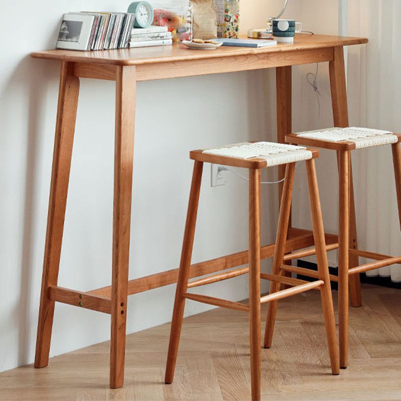 Moderne rechthoekige massief houten barhoogte pubtafel voor eetkamer