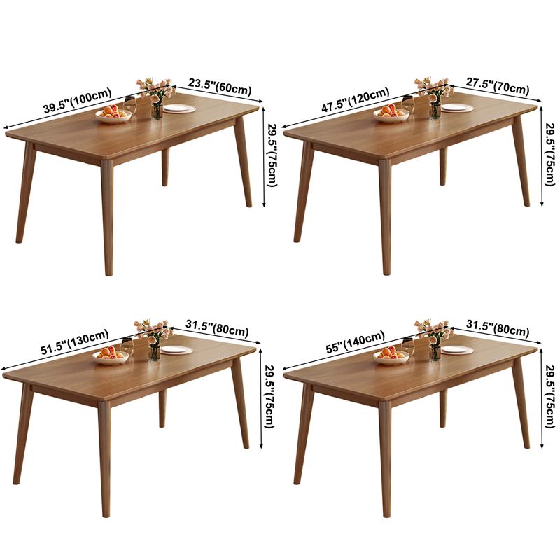 Rectangle Modern Dining Table Brown Tone Fixed Table with Rubberwood Solid Wood Clearhalo ' dining_table' 'Dining Tables & Seating' 'Dining Tables' 'furn' 'furn_dining_table' 'Furniture' 'furniture_dining_table' 'Kitchen & Dining Furniture' 'kitchen&dining_furn' 'kitchen' 'kitchen_dining_table' 1200x1200_22b74245-43ea-460b-912e-a8f072ee7c51