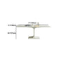 Mesa de comedor de piedra blanca y acero, mesa de comedor informal con pedestal rectangular