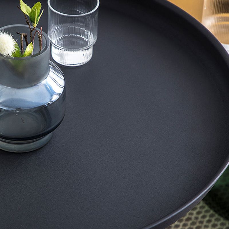 中世紀のモダンな台座トレイトップラウンドシングルコーヒーテーブル