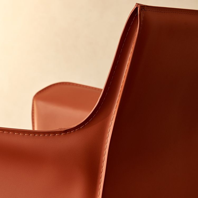 Silla de comedor de brazo moderno de cuero de cuero de la espalda baja de la espalda lateral