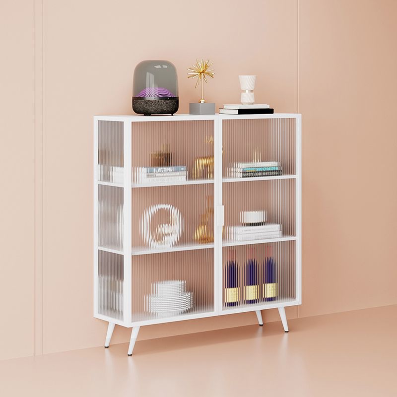 Polished Finish Metal Sideboard Glam Indoor Dining Server with Clear Glass Doors Clearhalo 'buffet_sideboard' 'Buffets & Sideboards' 'furn' 'furn_buffet_sideboard' 'Furniture' 'Kitchen & Dining Furniture' 1200x1200_22b9b40b-4d84-49d2-99a5-8052b2237f9d