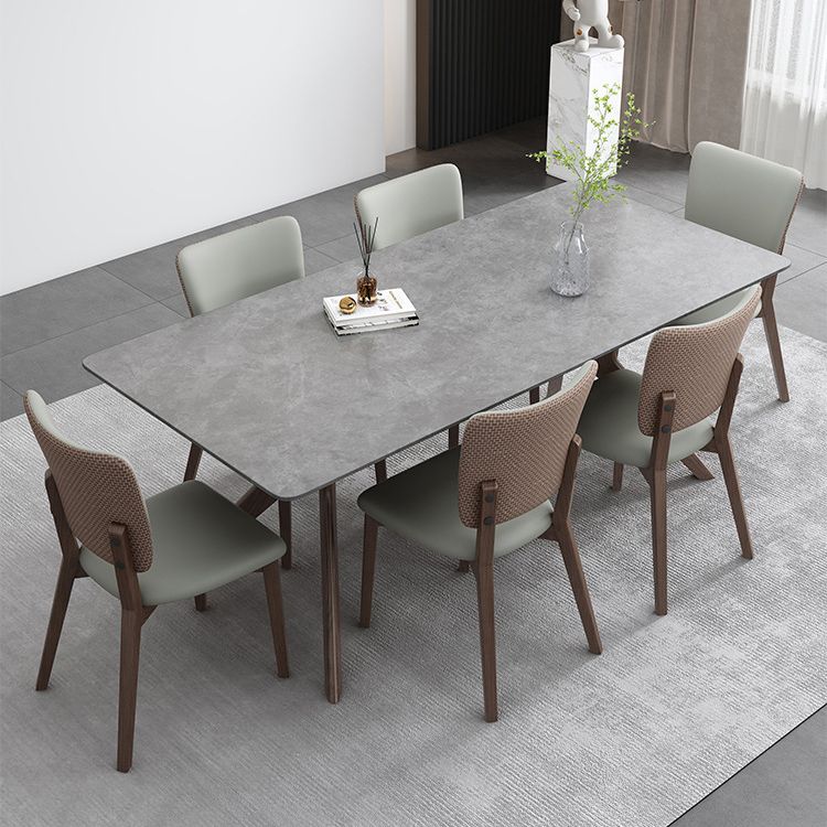 Medieval Modern Stone Dining Table Trestle Base Table for Dining Room Clearhalo 'Dining Tables & Seating' 'Dining Tables' 'dining_table' 'furn' 'furn_dining_table' 'Furniture' 'Kitchen & Dining Furniture' 1200x1200_22bb509e-0415-4750-9147-94910779f008