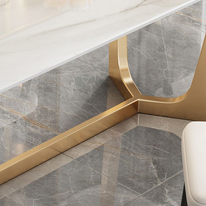 Rectangle Table à manger en pierre fritte