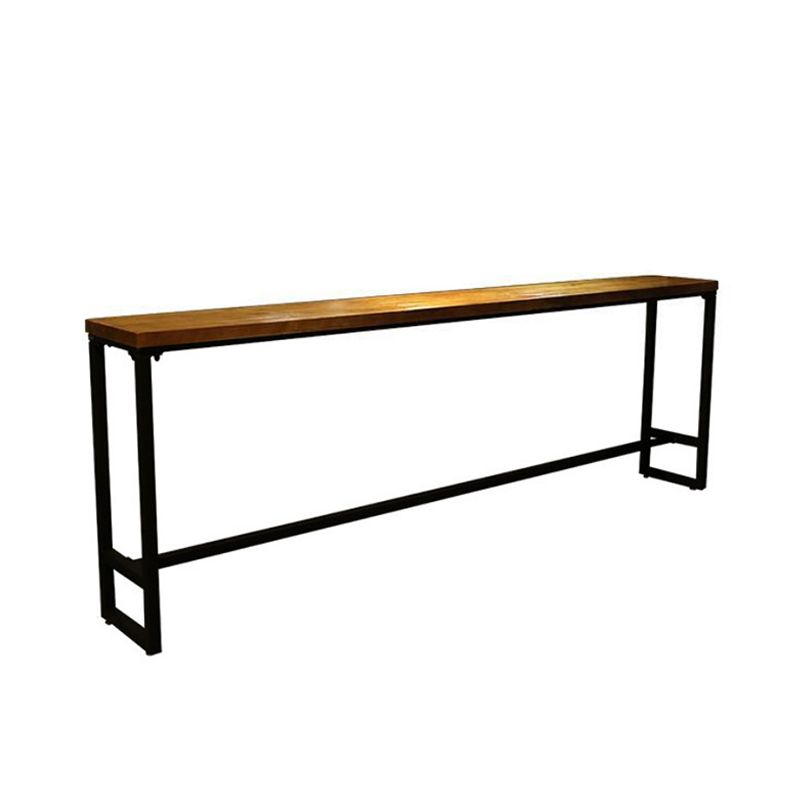Modern Style Brown Bar Table Solid Wood and Iron Coffee Shop Bar Table Clearhalo 'Bar Furniture' 'Bar Tables' 'bar_tables' 'furn' 'furn_bar_tables' 'Furniture' 'furniture_bar_tables' 'Kitchen & Dining Furniture' 1200x1200_22bd16ba-1ee8-48bd-92cb-0164ebd46594