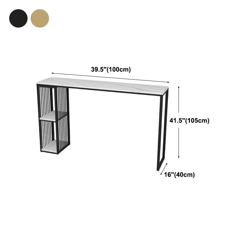 Living Room Modern Patio Bar Table Marble Rectangle 2-shelf Sled Bistro Bar Desk Clearhalo 'Bar Furniture' 'Bar Tables' 'bar_tables' 'Furniture' 'furniture_bar_tables' 'Kitchen & Dining Furniture' 'kitchen&dining_furn' 'kitchen' 1200x1200_22be8e84-ad52-49a9-85fe-1c32221ef87c