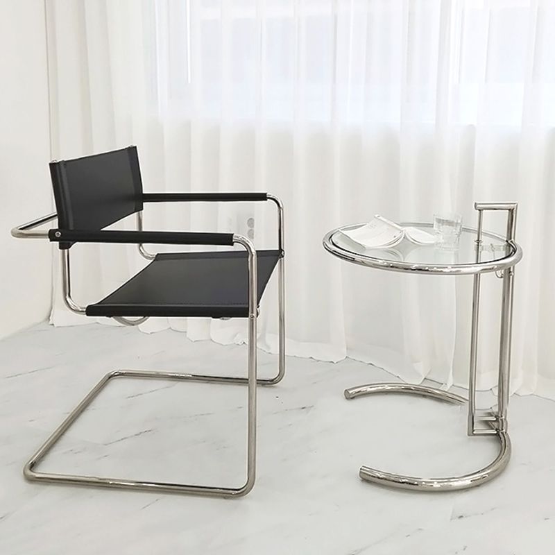 Contemporary Style Dining Arm Chair Metal Open Back Dining Chair