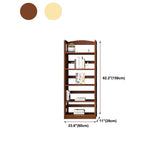 Rubber Wood Modern Bookcase Open Shelf Rectangular Bookcase for Study 11"W