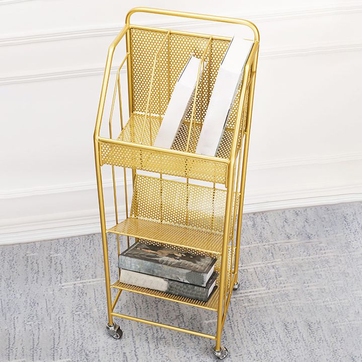 3-Shelf Metal Geometric Bookshelf Contemporary Closed Back Book Shelf,39" H x 11" W Clearhalo 'Bookcases' 'furn' 'furn_bookcases' 'Furniture' 'furniture_bookcases' 'Office Furniture' 1200x1200_22bf5153-7a1c-4196-83ed-b2db96c140cd